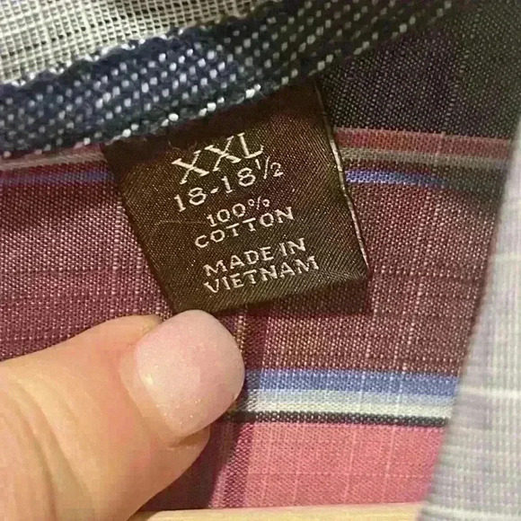 Tasso Elba Checked Button Down Long Sleeve Shirt XXL - Picture 4 of 4